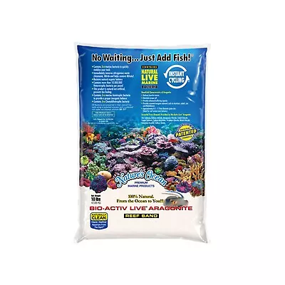 Natures Ocean Bio-Activ Live Reef Sand Natural Fine White #0 10lb / 4.5Kg • £28.99