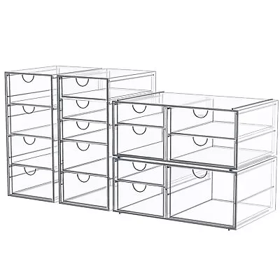 Makeup Organizer With 16 Drawers 4 Pcs Desktop Office Supplies Desk Organiz... • $45.32