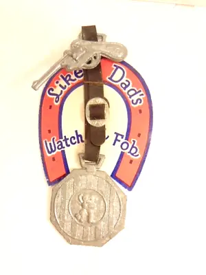 Vintage Child's Toy Watch Fob-  Like Dad's Watch Fob  - With Cardboard Packaging • $12.99