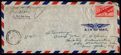 US Navy #3234 December 2 1944 Majuro Atoll Marshall Islands Censored Type 2z • $5