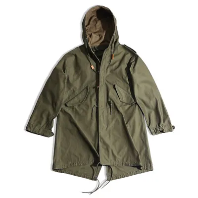 Vintage Military M1951 Parka Jacket Army Fishtail Trench Coat Casual Windbreaker • £113.99