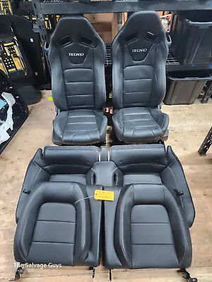22 Ford Mustang 5.0 Mach 1 S550 Oem Front Rear Black Leather Recaro Seats 15-23 • $2999.99