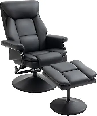 Recliner Chair With Ottoman Footrest 360° Swivel Reclining Chair Faux Leather • $193.19