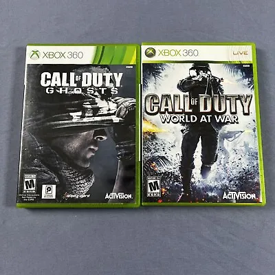 Call Of Duty: World At War + COD Ghosts Microsoft Xbox 360 Complete CIB Manual • $11.88