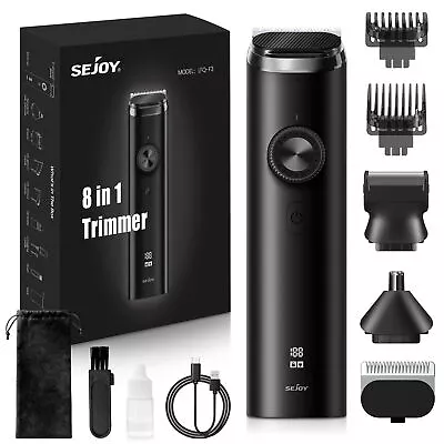 SEJOY 8in1 Beard Trimmer Cordless Hair Clippers Waterproof Rechargeable LED • $28.90
