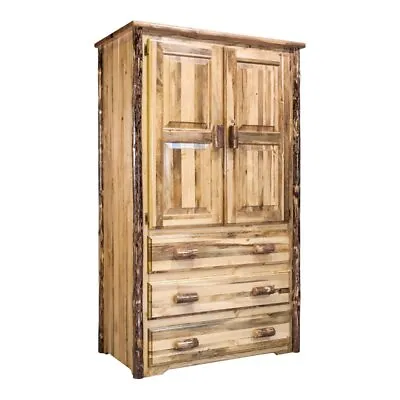 Montana Woodworks Glacier Country Wood Wardrobe Armoires In Brown • $2161.99