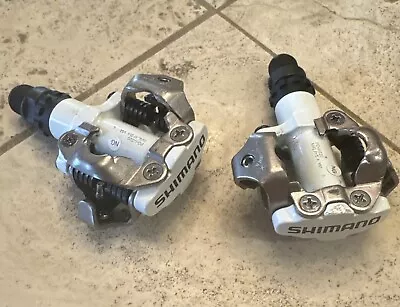 Shimano PD-M520 SPD Mountain Bike Clipless Pedals White. No Cleats • $24.99