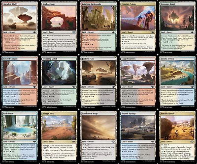 EDH DESERT Set Of 15 ~MtG Outlaws Dual Land Arid Archway Bucolic Ranch • $7.99