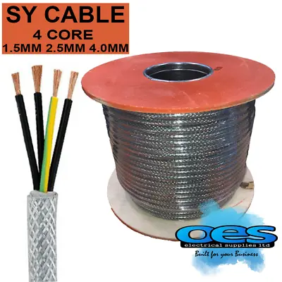 Sy Braided Control Cable 4 Core 1.5mm 2.5mm 4mm Flexible Steel Wire Armoured  • £0.99