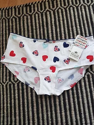£0.99 • Buy Ladies M & S Shorts Knickers Panties Size 14-16 Union Jack Hearts  BNWT