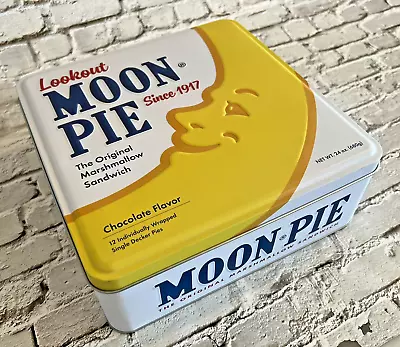 LOOKOUT MOON PIE Since 1917 Metal Tin W/ Lid Made In USA Marshmallow Sandwich • $19.99