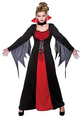 Adult Women's Vampiress Fancy Dress Costume Dracula Halloween Party Outfit • £15.99