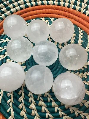 9 X Optical Clear Calcite Iceland Spar Crystal Sphere 1kg Joblot Wholesale S4 • £49.99