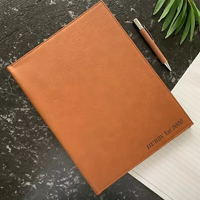 $29.50 • Buy Valentines Day Gift Personalised Engraved Leatherette Notebook With Pen For Him