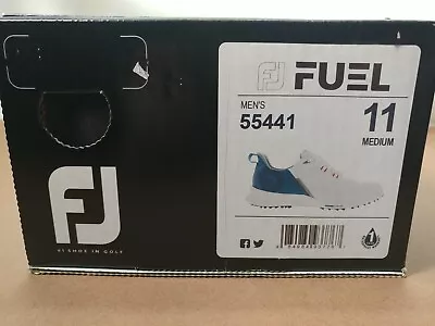 FootJoy Men's FJ Fuel Golf Shoes Sz 11 In White/Blue Fog/Red (55441) • $79.99