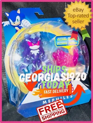 2024 JAKKS Pacific SONIC The Hedgehog 4” MEPHILES The DARK With PURPLE MIST BASE • $29.51