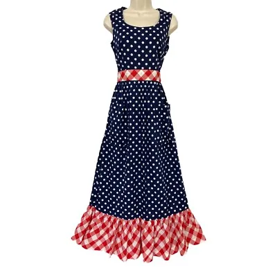 VTG Dress Park East By Swirl Womens Medium Polka Dot Country Western 26  Waist • £73.14
