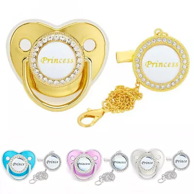 Baby Pacifier Dummy Baby Silicone Rhinestone Shower Gift Infant Nipple Bling • $8.46