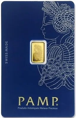 PAMP Suisse Fortuna 1 Gram .9999 Gold Bar - Sealed Assay Card - In Stock • $96.83