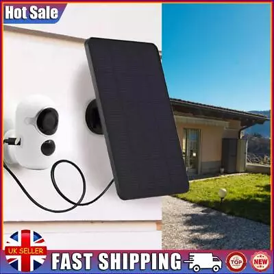 10W 5V Solar Panel Monocrystalline Wall Mount For Lights (Black DC Port) • £14.09