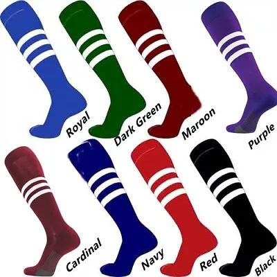 TCK Dugout Athletic Baseball Football Softball Striped Long Knee High Socks • $10.99