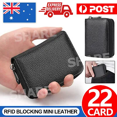 $7.95 • Buy 22 RFID Blocking Mini Leather Card Wallet Business Case Purse Credit Card Holder