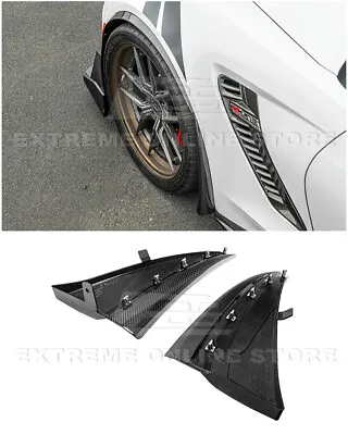 For 14-19 Corvette C7 XL Extended CARBON FIBER Front Mud Flaps Splash Guards • $199.99