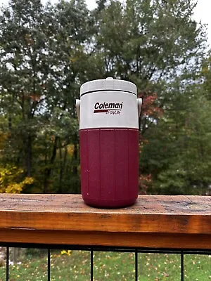 Coleman VTG Polylite Maroon 1/2 Gal. Water Jug Cooler Made In USA • $6