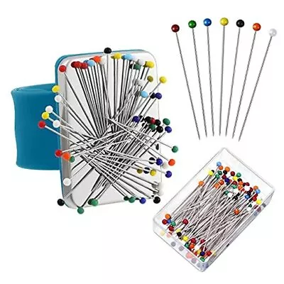 Magnetic Wrist Sewing Pincushion With 100 Pieces Sewing Pins Set Dark Blue • $16.20