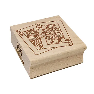 King And Queen Of Hearts Playing Cards Square Rubber Stamp For Stamping Crafting • $12.99