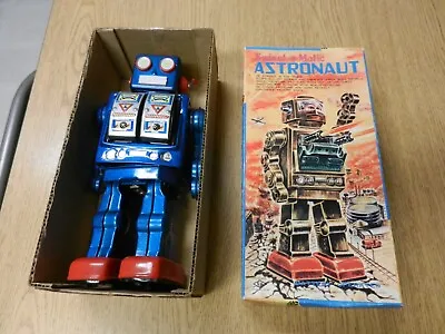 Vintage Swivel-O-Matic Astronaut Robot Japan W/ Nice Box Not Working Used Blue • $144.99