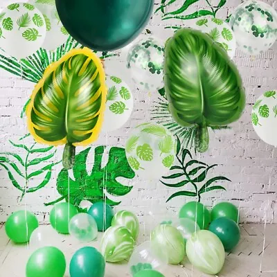 £3.55 • Buy Palm Leaf Party Confetti Balloons Hawaii Tropical Summer Foil Luau Supply Decor
