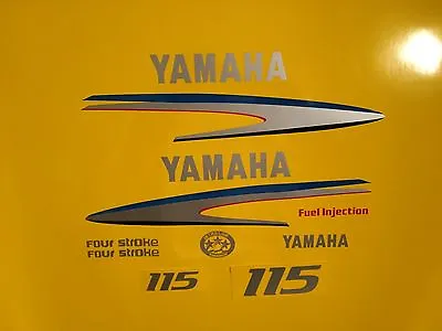 Yamaha Outboard Motor Decal Kit 115 Hp 4 Stroke Kit - SILVER Set Marine Vinyl • $68.99