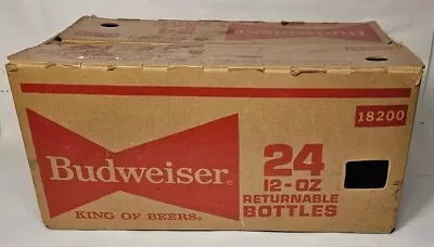 Vintage 1984 Budweiser Beer Heavy Cardboard Case Crate Box Bud  • $34.99