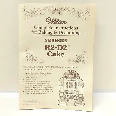 Vintage STAR WARS R2-D2 Wilton Cake Pan -- INSTRUCTIONS ONLY! -- (1980) HTF • $7.99