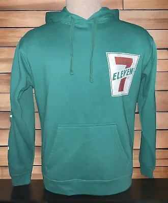 7-Eleven Hoodie Men's S Green Employee Uniform Pullovers Fleece Sweatshirt • $14.95