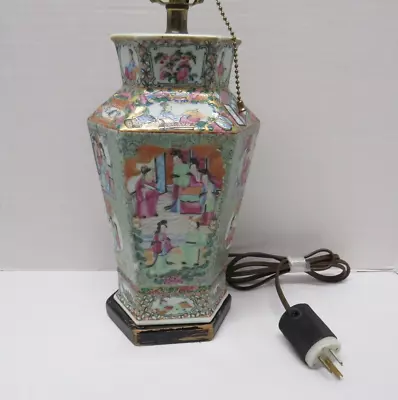 Vintage/Antique Chinese Porcelain Rose Medallion Vase Lamp HUNTINGTON HOTEL SF • $149.99