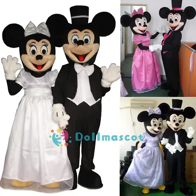 Mickey & Minnie Mouse Mascot Costume Suits Wedding Dress Party Cartoon Character • £118.20