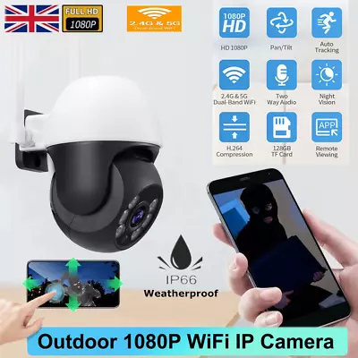 1080P WIFI IP Security Camera IP66 3MP Outdoor CCTV Home Camera Garden Monitor • £23.99