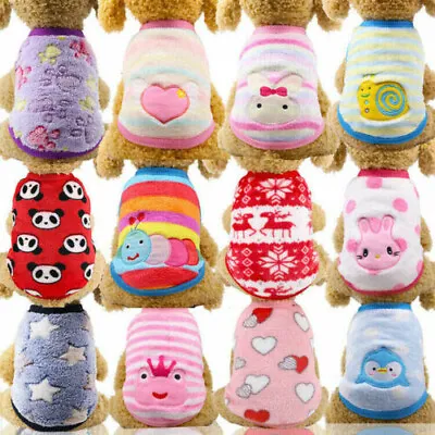 £3.83 • Buy Pet Fleece Clothes Puppy Dog Jumper Sweater Small Yorkie Chihuahua Cat Outfit UK