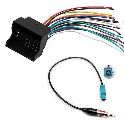 $14.59 • Buy Car Radio Harness & Antenna Adapter Connector For 2002-07 VW Jetta Golf Passat