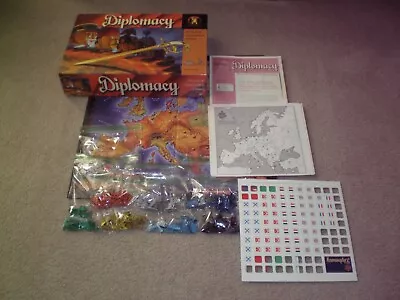 Avalon Hill 1999 Diplomacy Board Game W/ All Metal Pieces - Complete & Good • $39.99