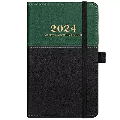 2024 Pocket Planner - Pocket Calendar 2024 Weekly Monthly Planner From Green • $11.16