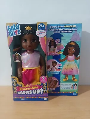 Baby Alive Princess Ellie Grows Up! Growing And Talking Baby Doll Black Hair New • $59.99