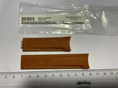 $60 • Buy New Tudor 20/18mm Beige Leather Strap Band Bracelet