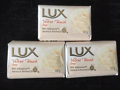 £6.99 • Buy 3 X Lux Bar Soap Velvet Touch With Silkessence , Jasmine & Almond Oil 100g