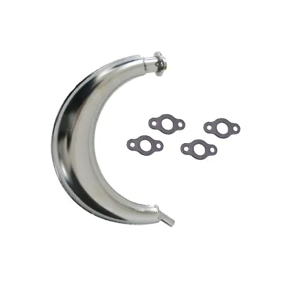 Half Moon Muffle Exhaust Pipe&4xGasket Set For 66/80cc Engine Motorized Bicycle • $19.99