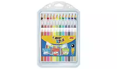 BIC Kids Mixed Colouring Wallet Felt Tip Pens Colour Pencils Crayons 8554974 9CM • £4.99