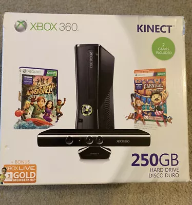 Microsoft Xbox 360 Kinect 250GB + 2 Games Used In Great Condition • $129.99