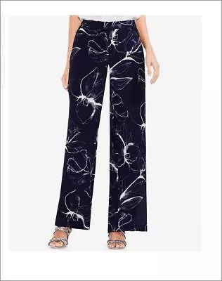 NWT Vince Camuto Printed Side-Slit Wide Pants 10 Night Sky • $25